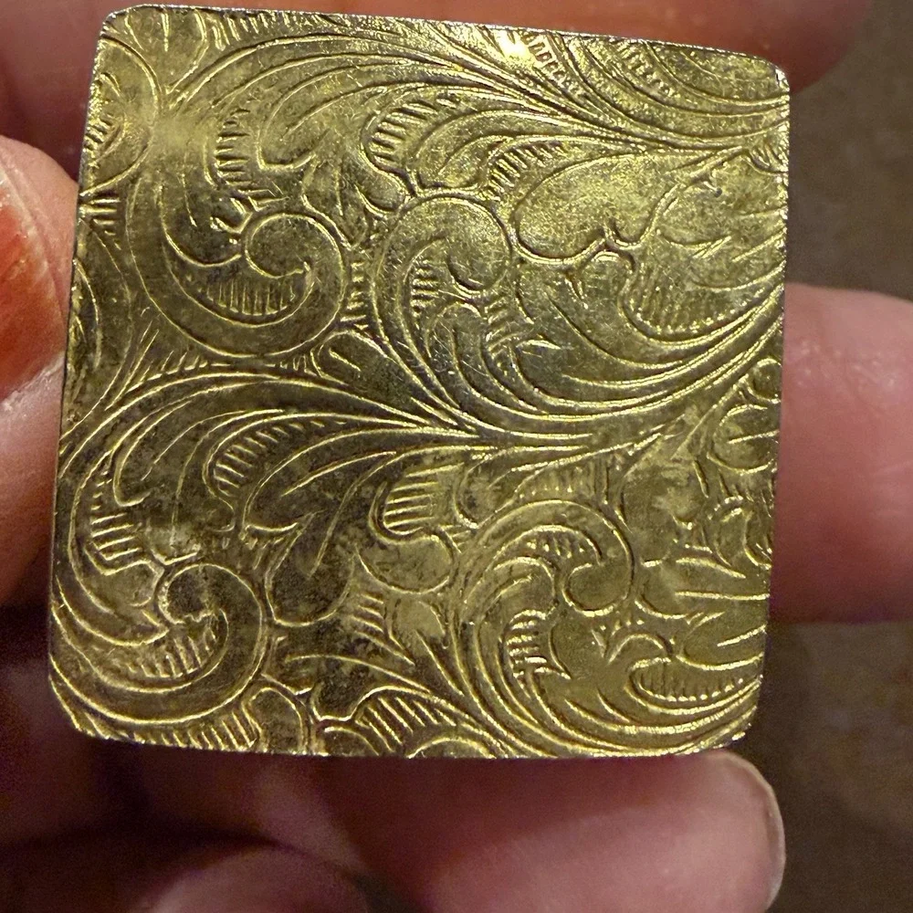 Vintage Italian Micro Mosaic Floral Trinket Pill Box Gold Tone Brass Italy